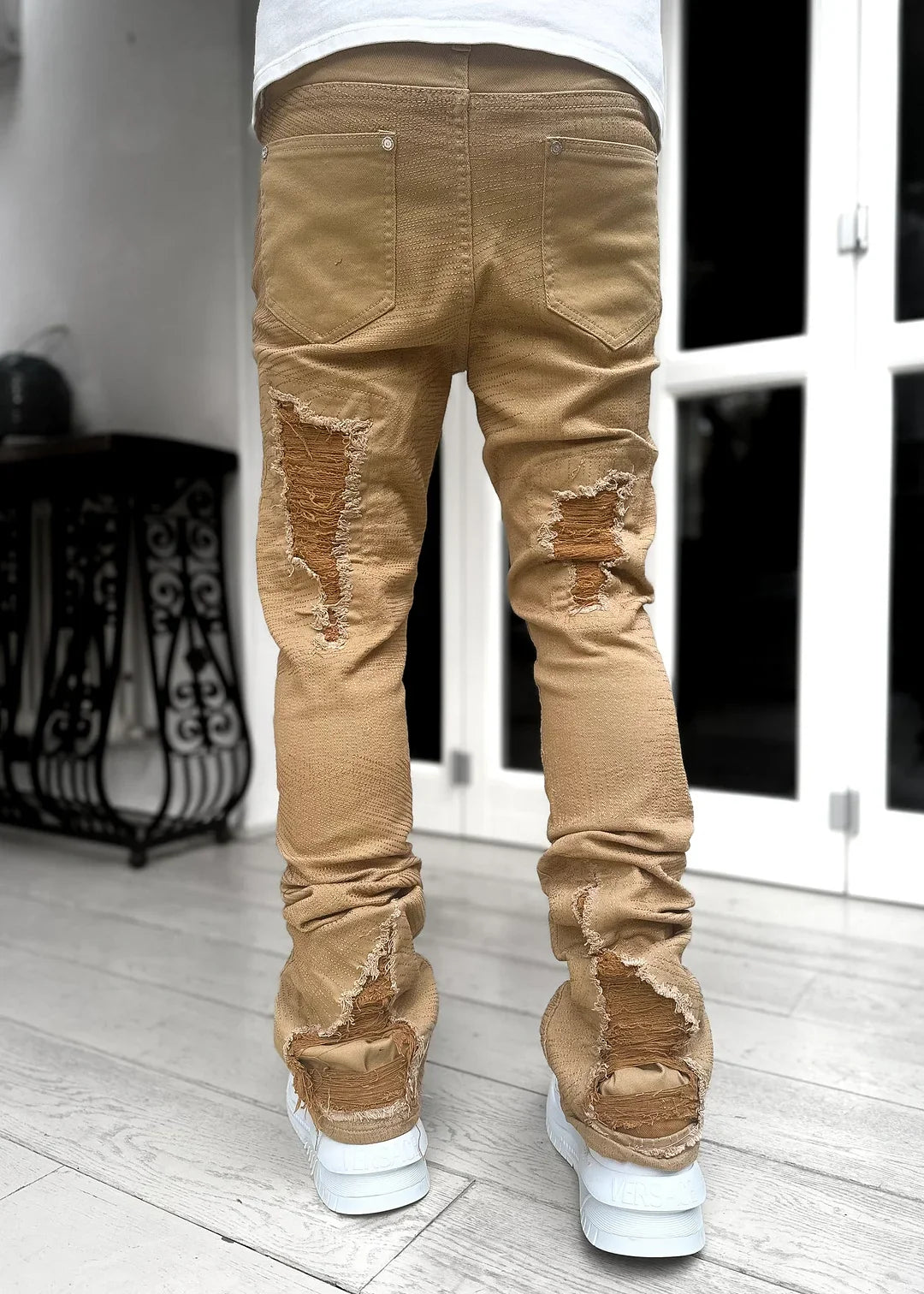 Sand Brown Repair Denim