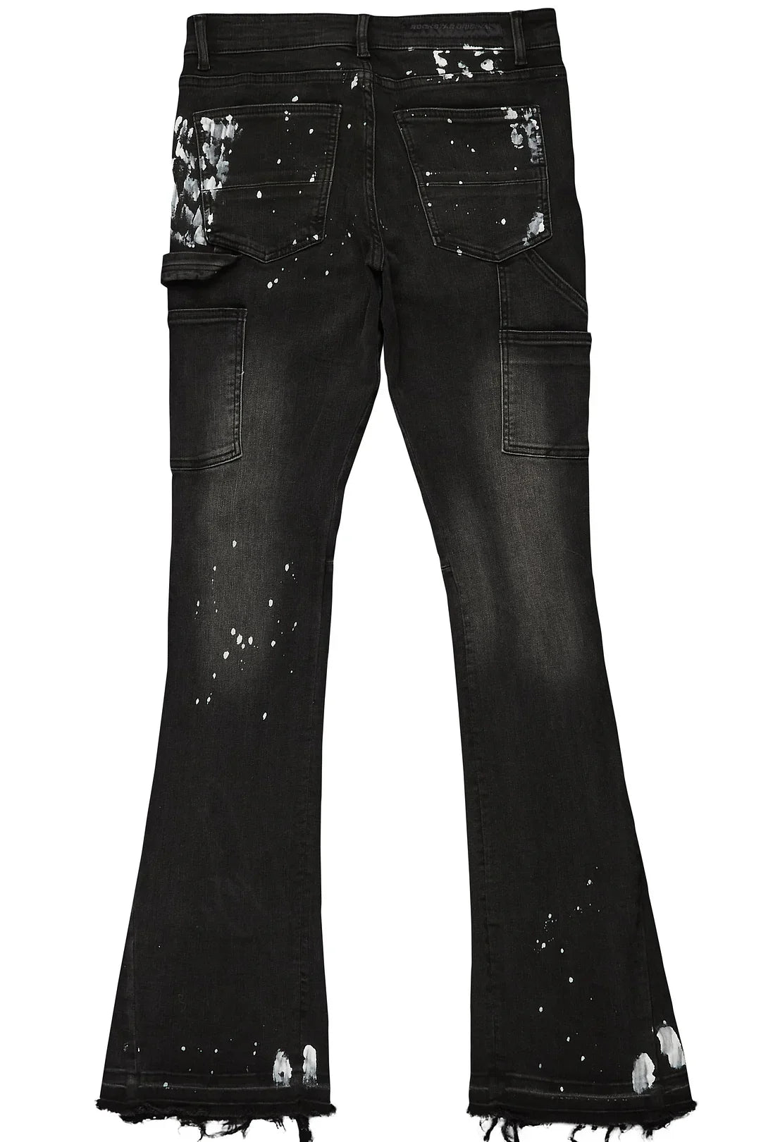 Carson Black Stacked Flare Jean