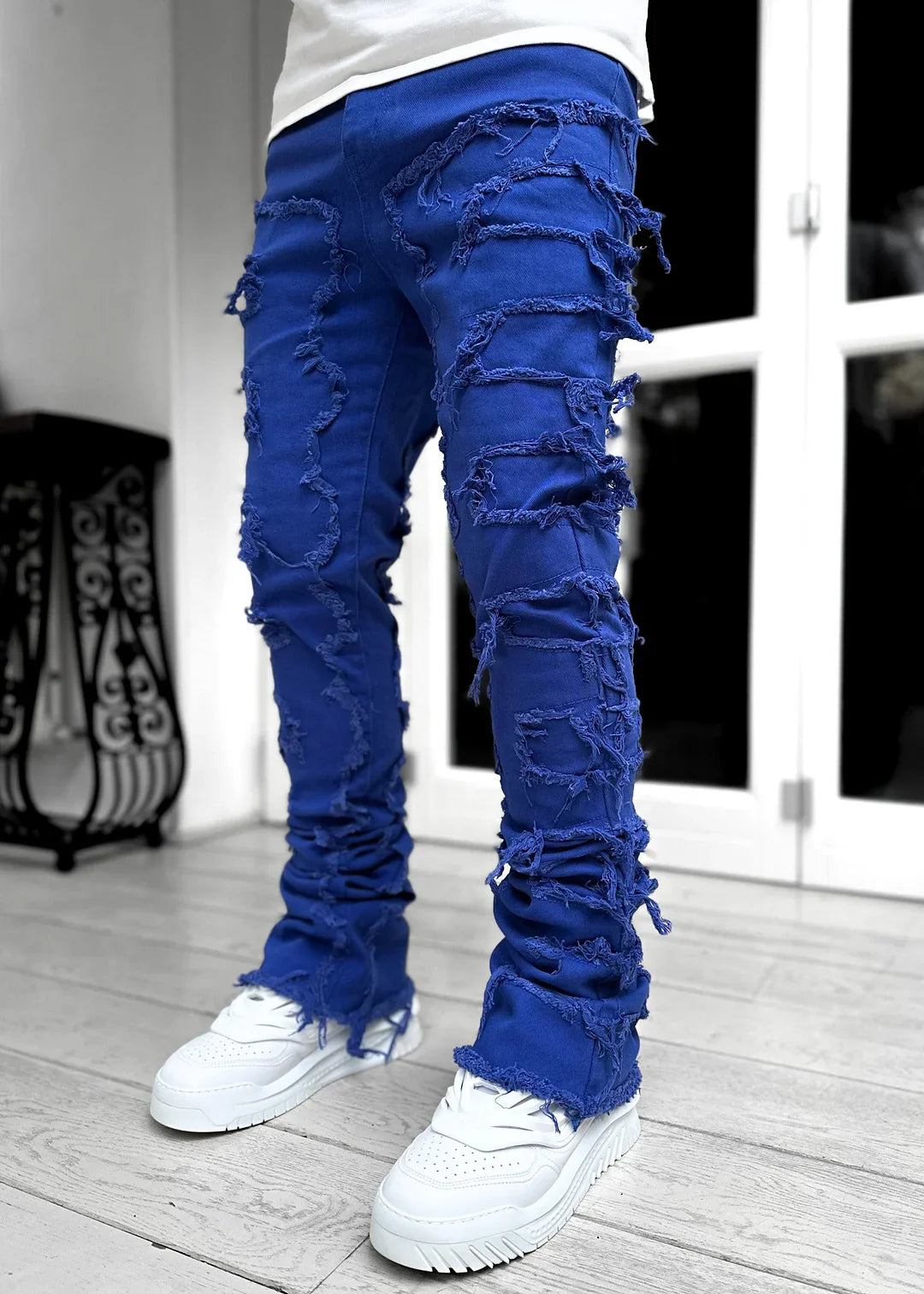 Royal Blue Blood Diamond Stacked Denim