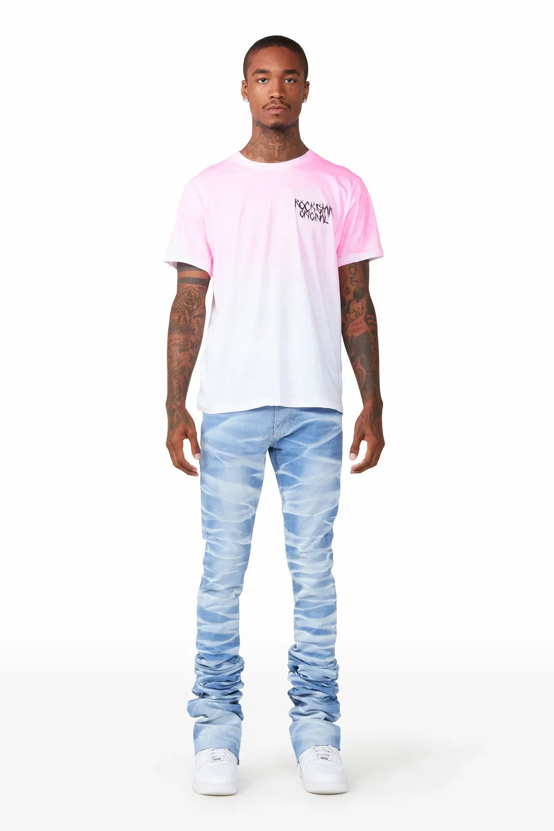 Ayden Light Wash Super Stacked Flare Jean