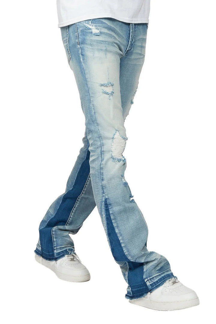 Tibbs Blue Stacked Flare Jean