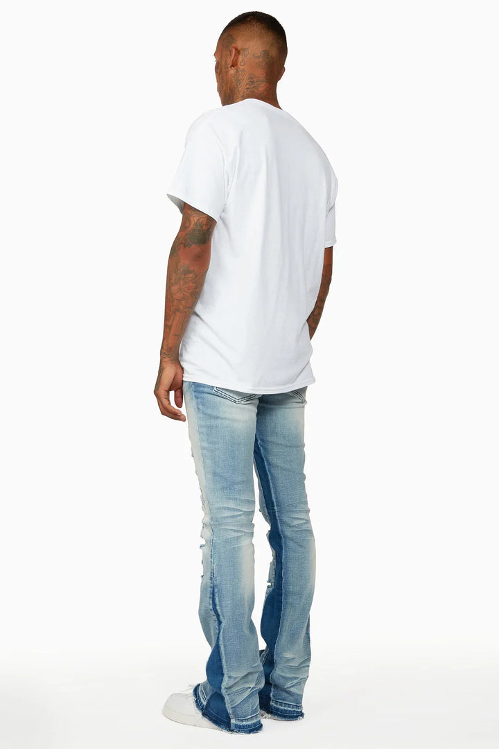 Tibbs Blue Stacked Flare Jean