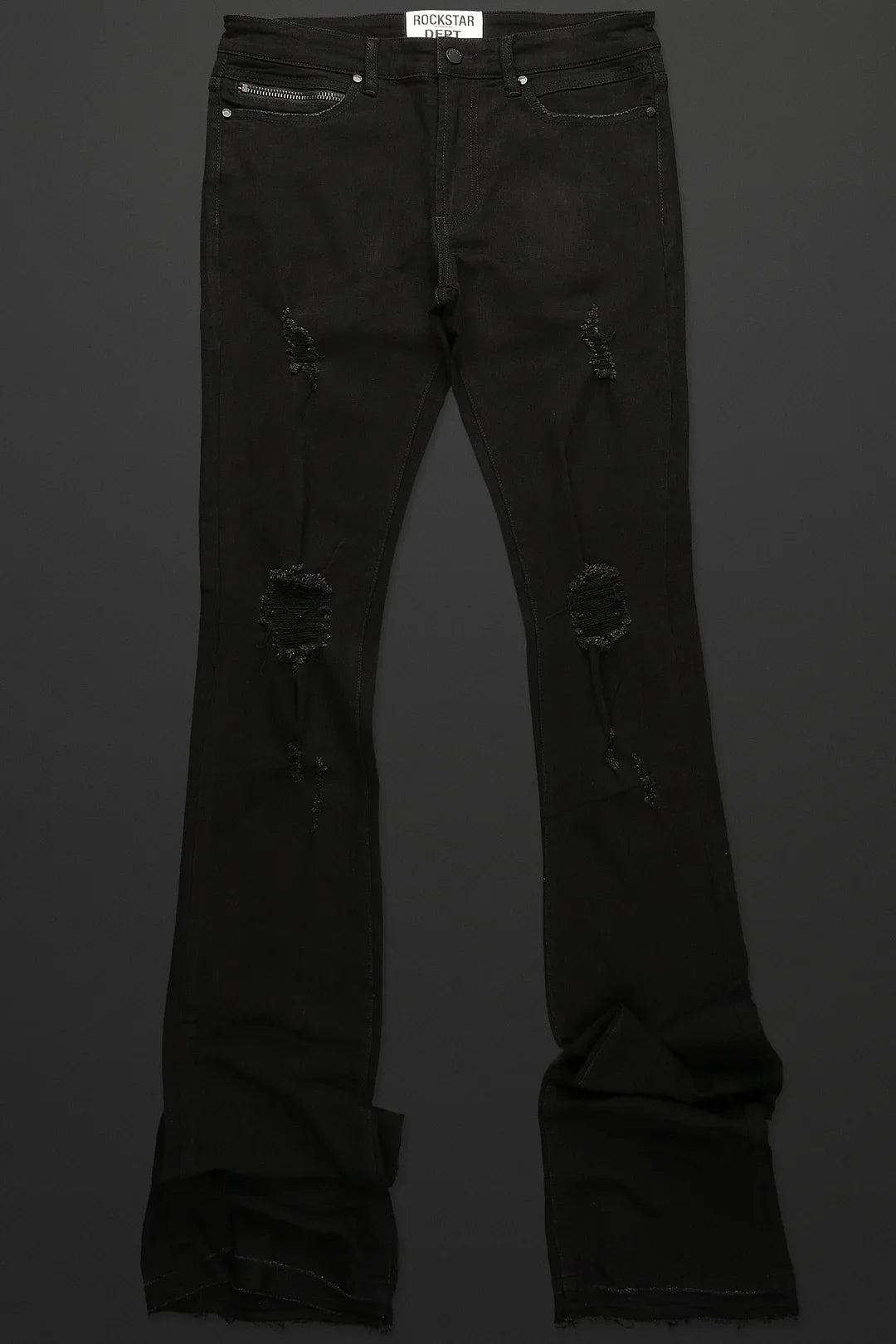 Sniper Black Super Stacked Flare Jean