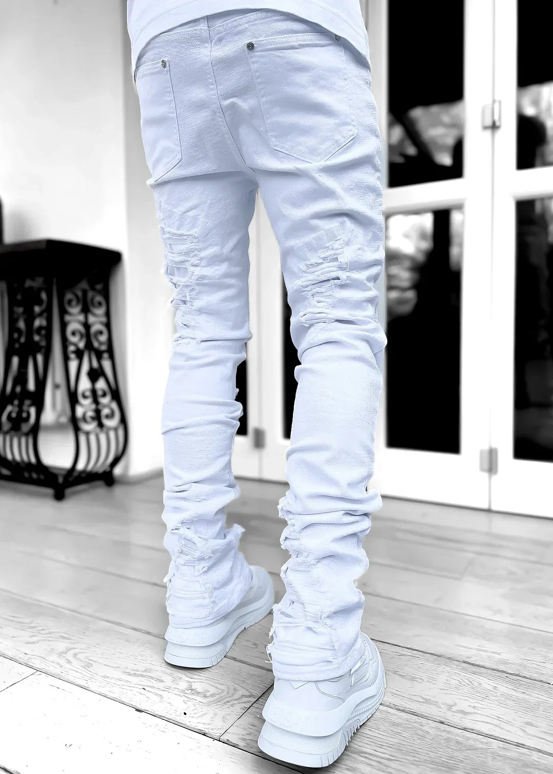 All White Repair Denim