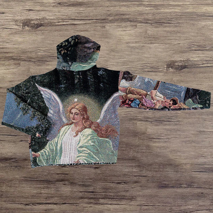 Angel Blanket Print Casual Street Hoodie