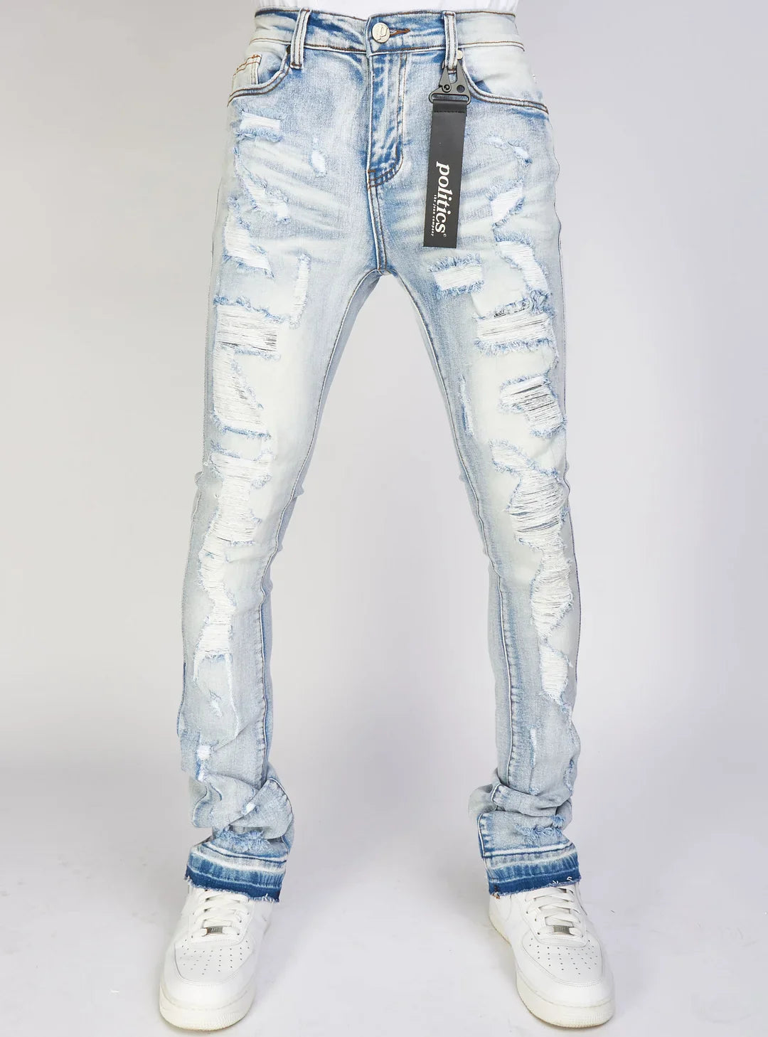 Jeans - Embroidered Skinny Stacked Flare Mac - Light Blue  - 514