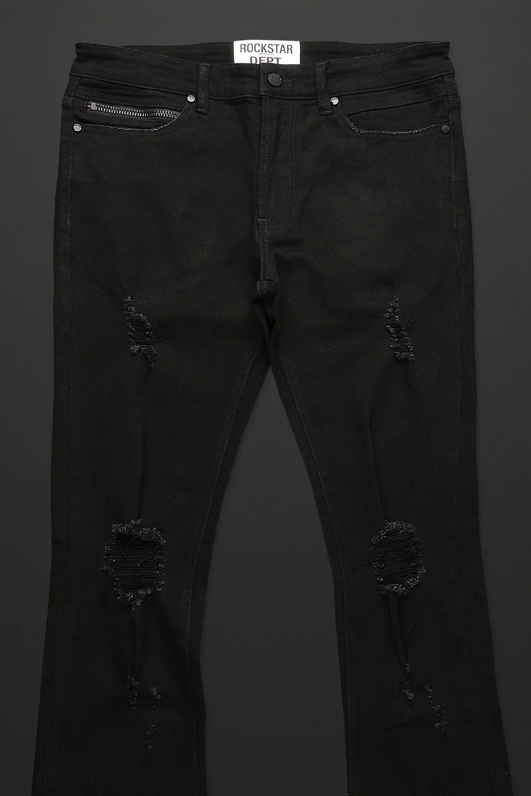 Sniper Black Super Stacked Flare Jean