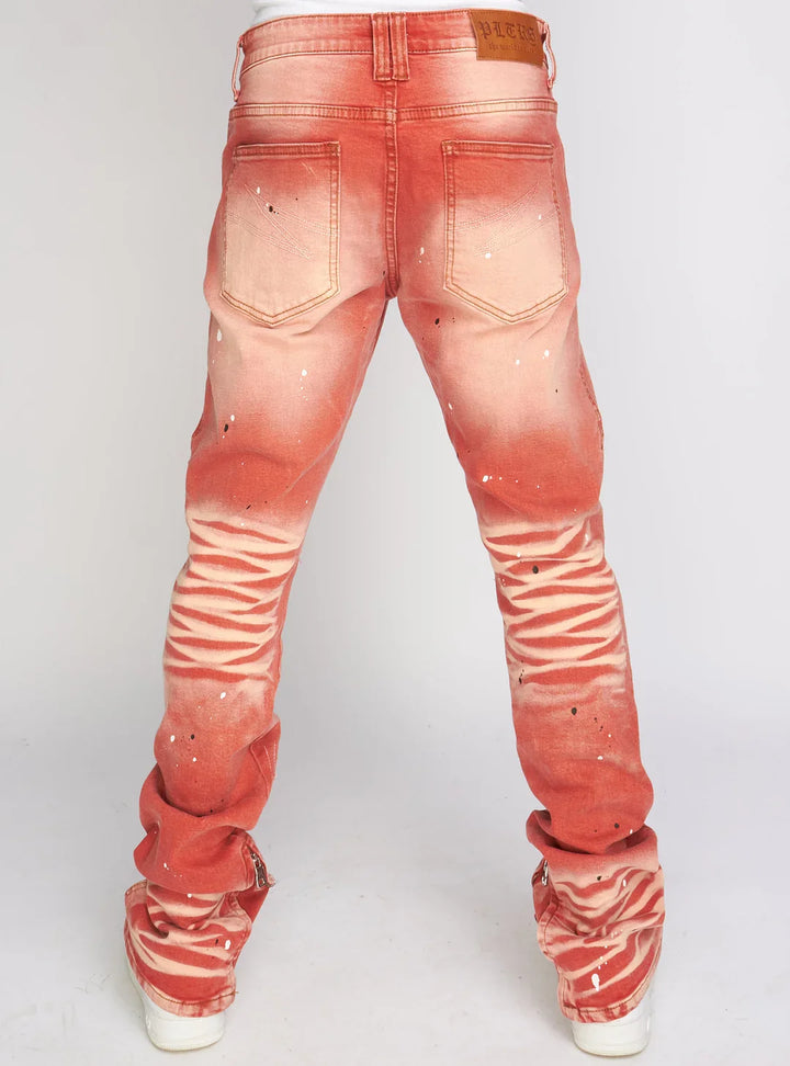 Flare Skinny Stacked Jeans - Ramsey - Red Wash - 516