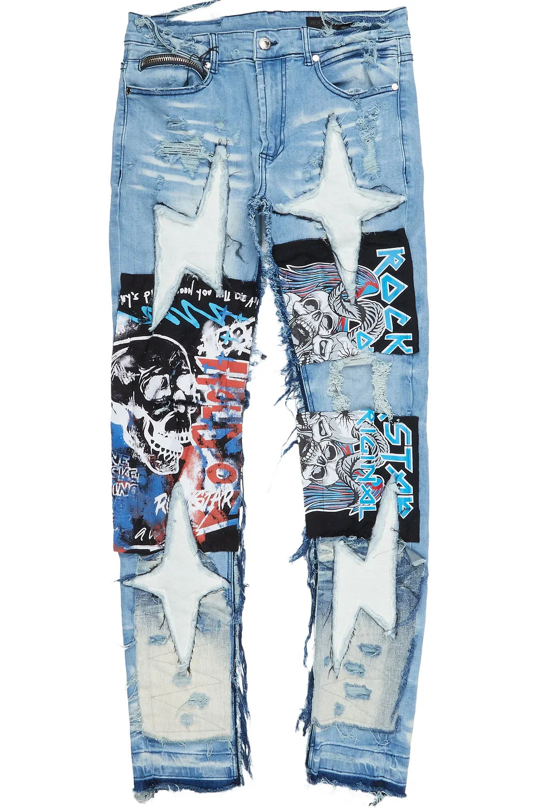 Athiago Blue Patchwork Jean