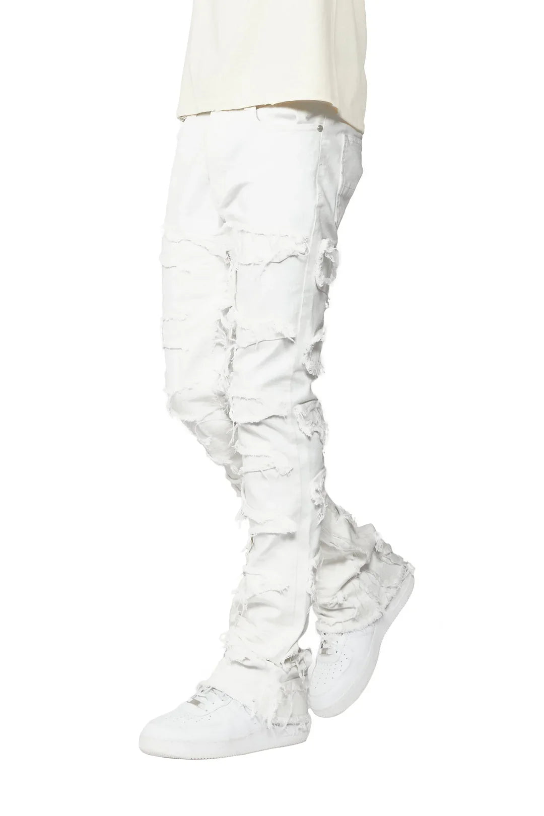 Shake White Stacked Flare Jean