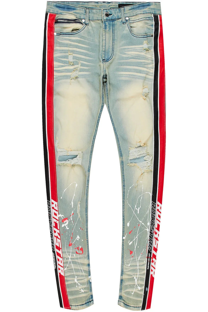 Fidel Logo Taped Jean (Red)