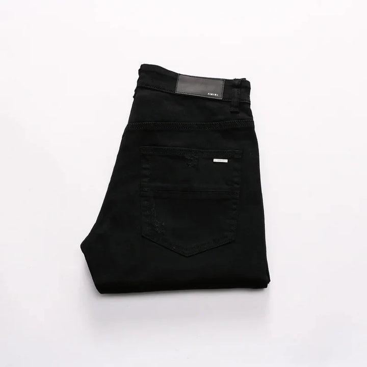 Amiri Jeans denim black pants ripped slim straight leg