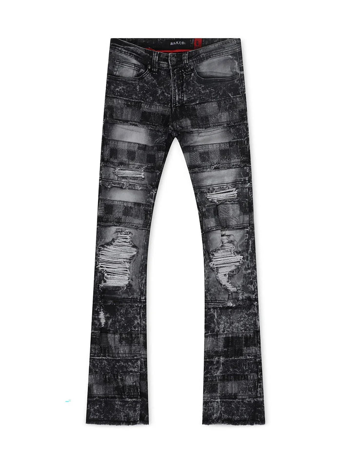 Makobi Bianchi Stacked Jeans - Black Wash