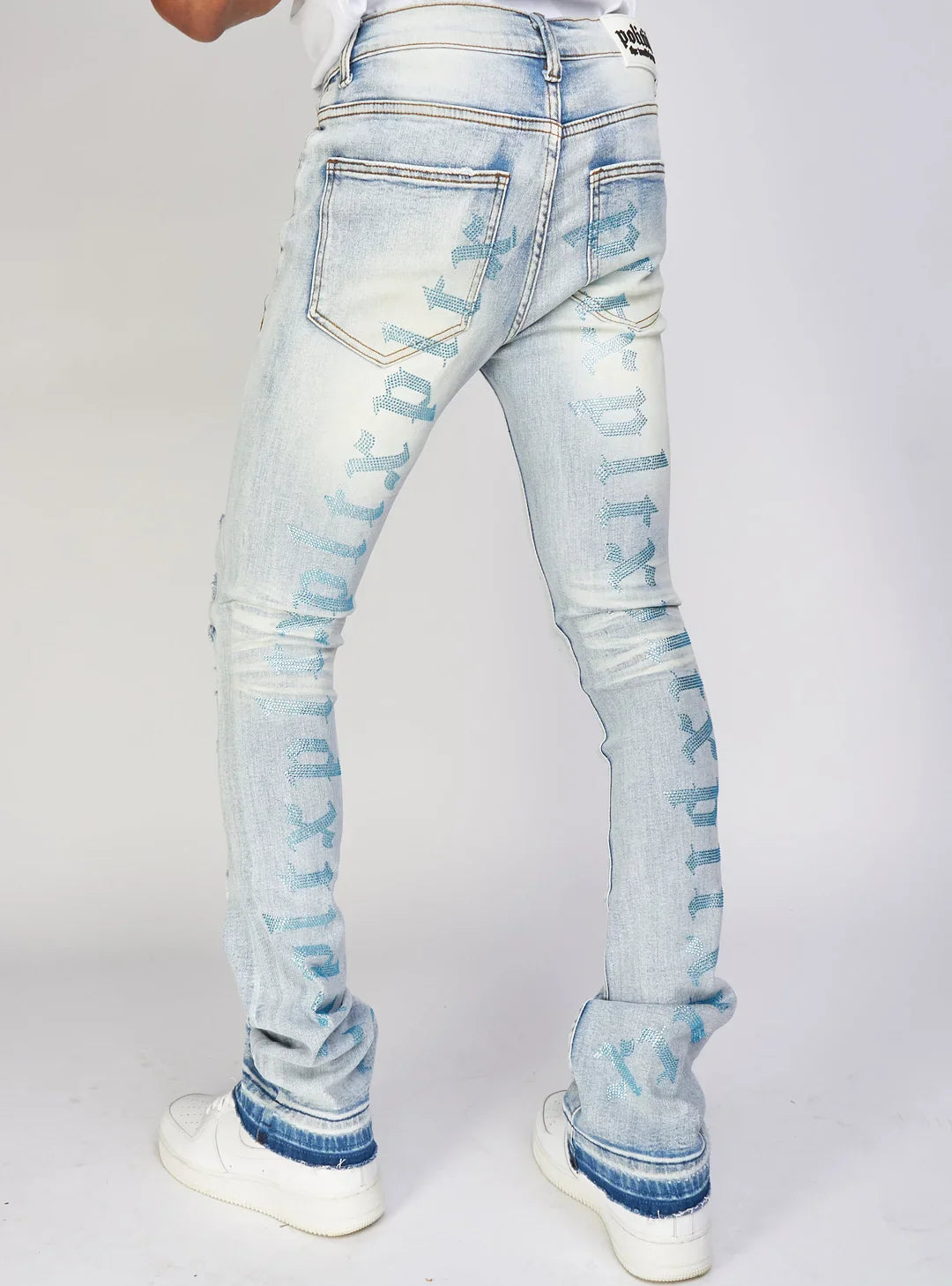 Jeans - Embroidered Skinny Stacked Flare Mac - Light Blue  - 514