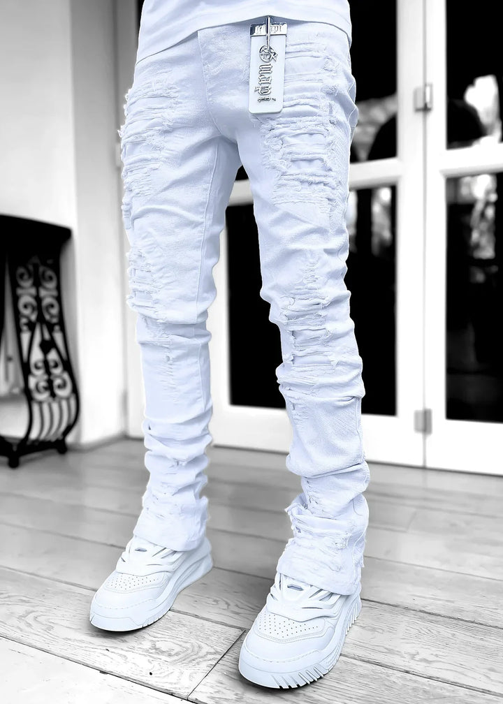 All White Repair Denim