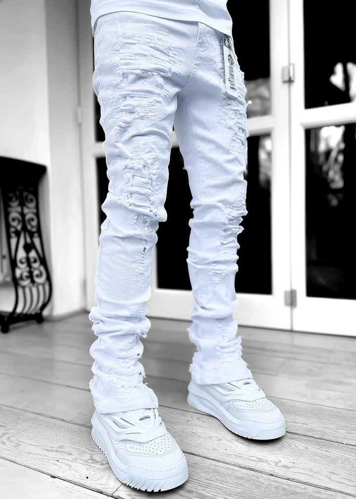 All White Repair Denim