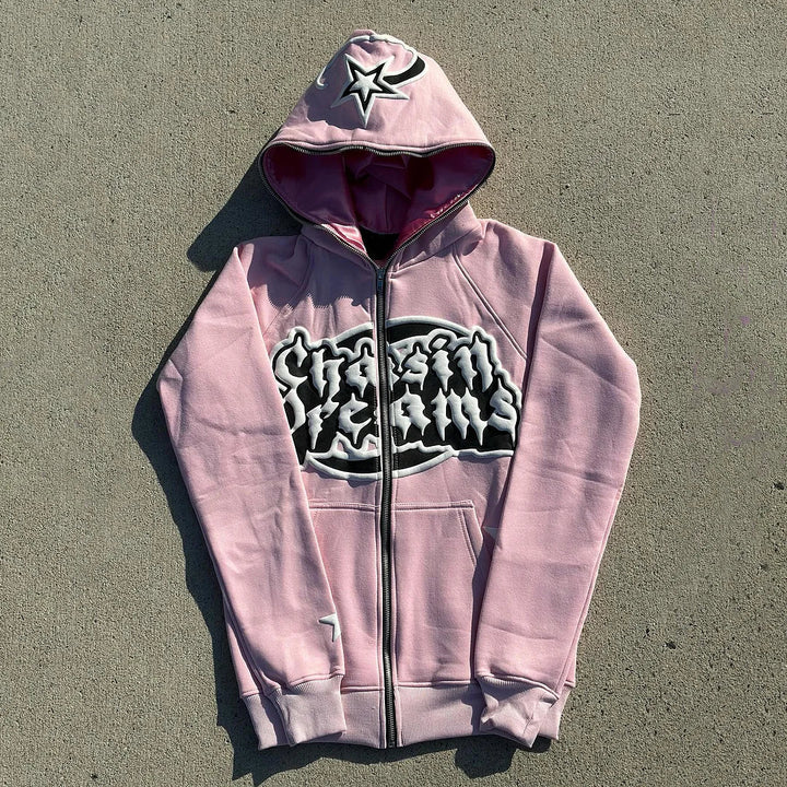 Lucky Star Puff Print full zip hoodie