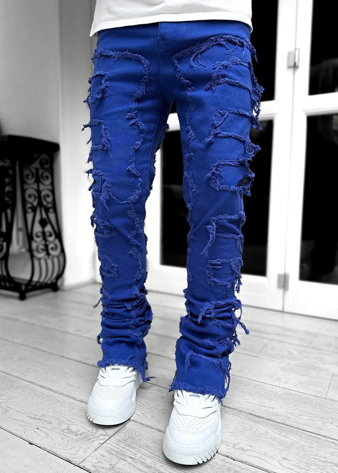 Royal Blue Blood Diamond Stacked Denim