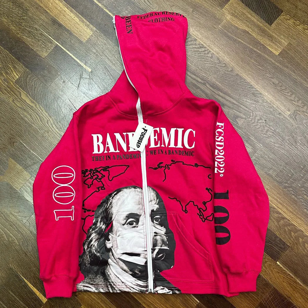 Personalized Mix Print Long Sleeve Full Zipper Hoodies