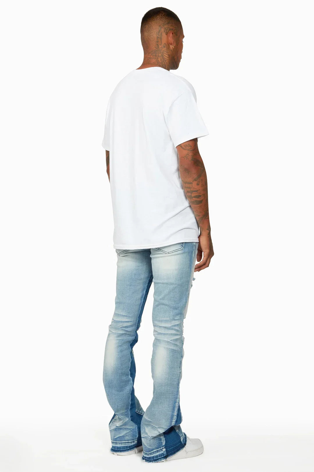 Tibbs Blue Stacked Flare Jean