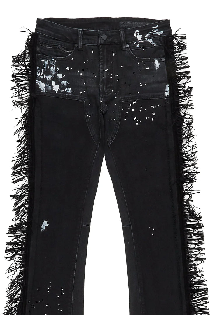 Rawls Black Stacked Flare Jean