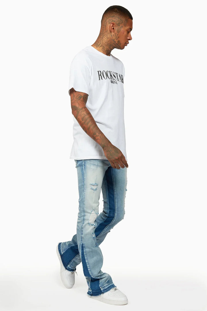 Tibbs Blue Stacked Flare Jean