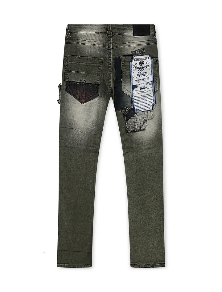 Smugglers Moon Slim Fit Denim Jeans - Olive