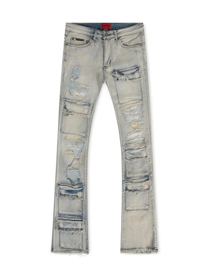 Ajenda Cargo Stacked Jeans - Dirty Wash