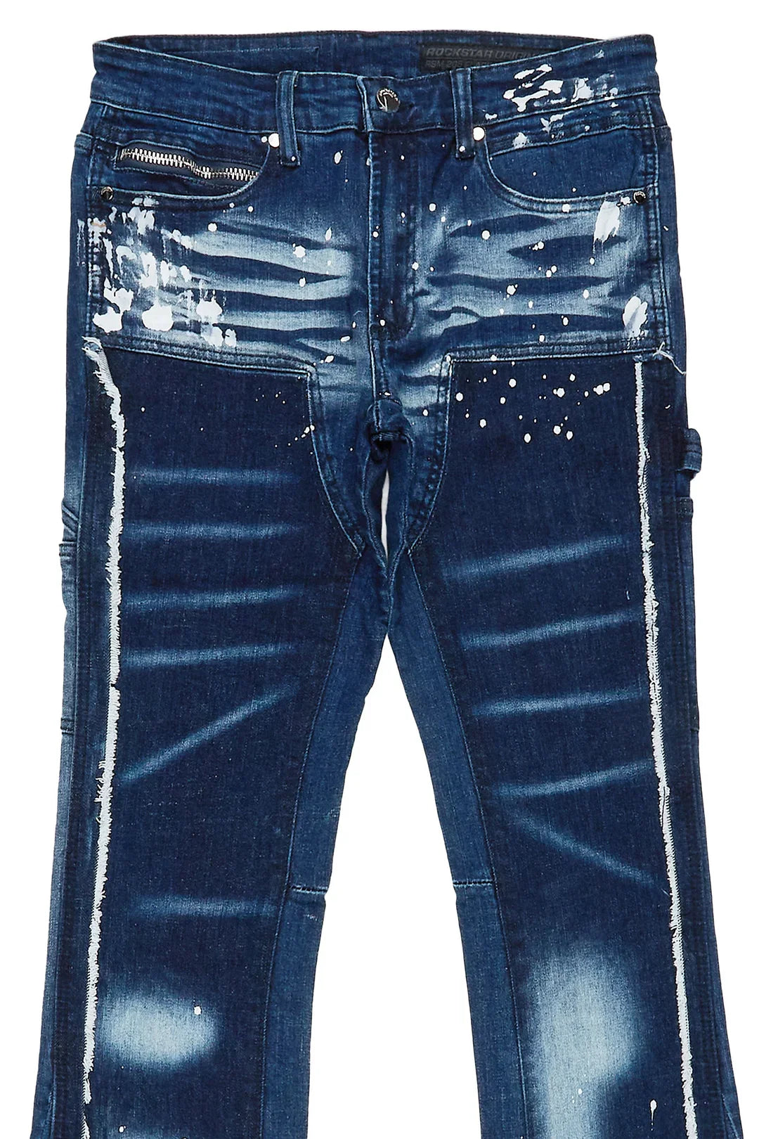 Carson Dark Blue Stacked Flare Jean