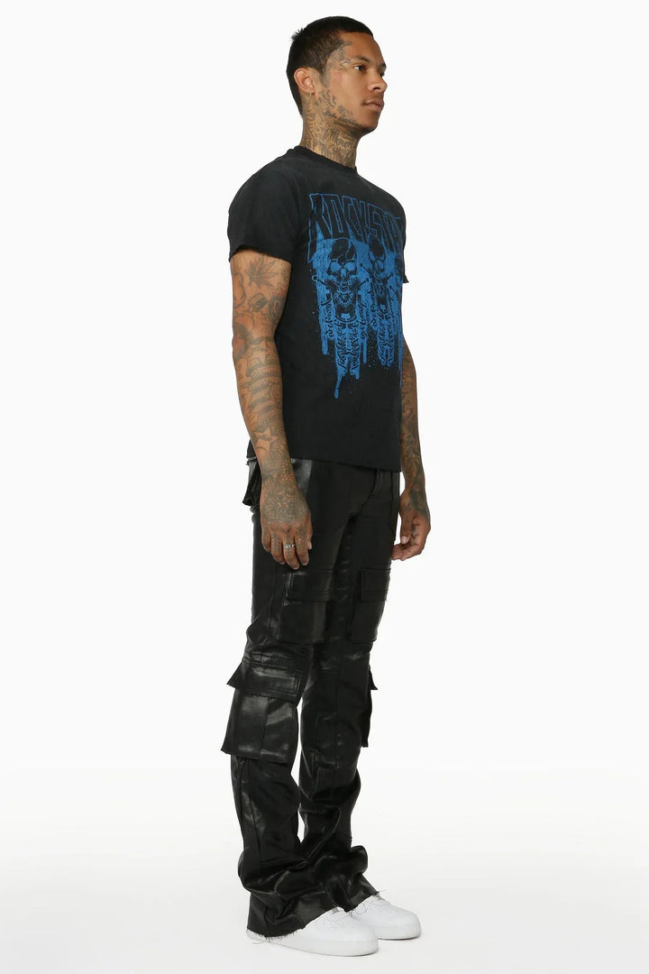 Rancid Black Coated Flare Jean