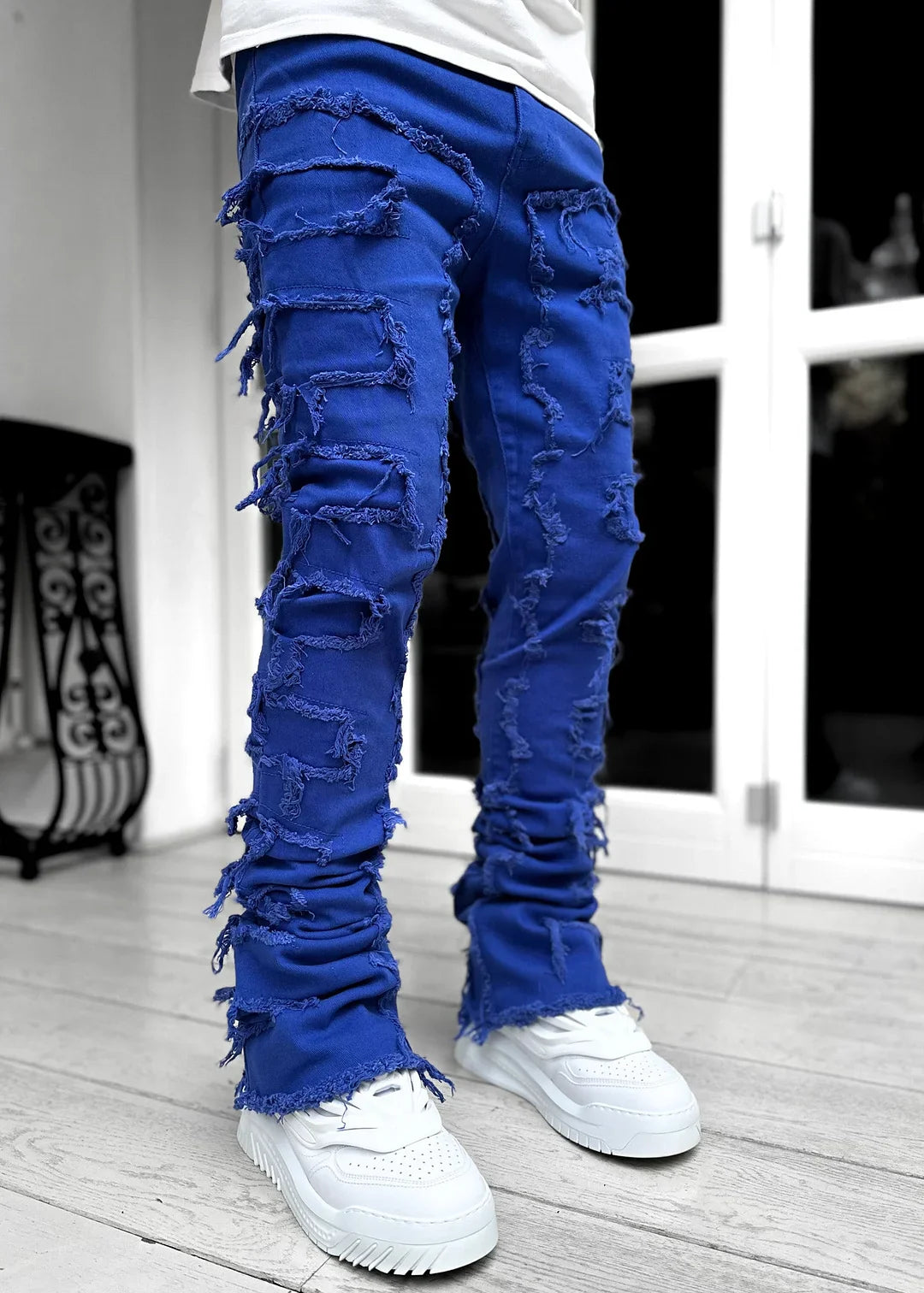 Royal Blue Blood Diamond Stacked Denim